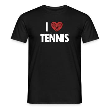 I love Tennis Tennis Coach Tennis Player Tennis - Men's T-Shirt - black - Front - AI Model Male 178 light (178cm)