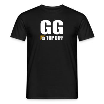 GG Top Diff Gamer Gaming - T-shirt homme - noir - Devant - AI Model Male 178 light (178cm)