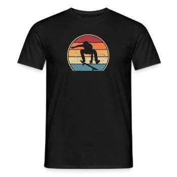 Retro Skaterboy Skatepark Skatergirl Skater - Men's T-Shirt - black - Front - AI Model Male 178 light (178cm)