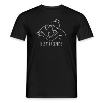 Meilleurs amis Propriétaire de chien mâle Wauwau à quatre pattes - T-shirt homme - noir - Devant - AI Model Male 178 light (178cm)
