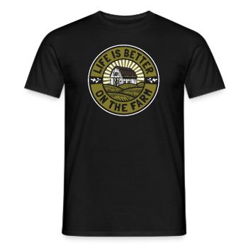 La vie est meilleure à la ferme Agriculture paysanne - T-shirt homme - noir - Devant - AI Model Male 178 light (178cm)