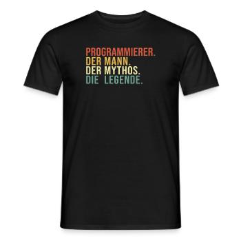 Programmierer Mann Mythos Legende Developer - Männer T-Shirt - Schwarz - Vorne - AI Model Male 178 light (178cm)
