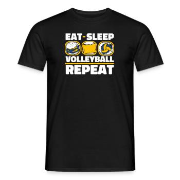 Eat Sleep Volleyball Repeat Volleyball Player - Men's T-Shirt - black - Front - AI Model Male 178 light (178cm)