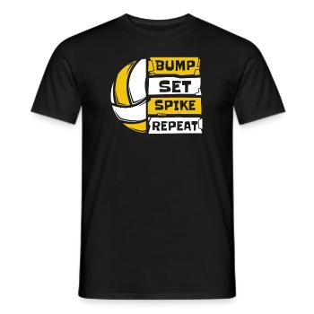 Bump Set Spike Repeat Volleyballfreak Volleyball - Männer T-Shirt - Schwarz - Vorne - AI Model Male 178 light (178cm)
