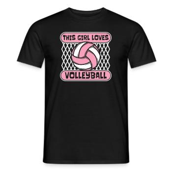 This Girl Loves Volleyball Volleyballfreak - Männer T-Shirt - Schwarz - Vorne - AI Model Male 178 light (178cm)