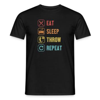 Manger Dormir Jeter Répéter Hache Jeu de Lancer Hache - T-shirt homme - noir - Devant - AI Model Male 178 light (178cm)