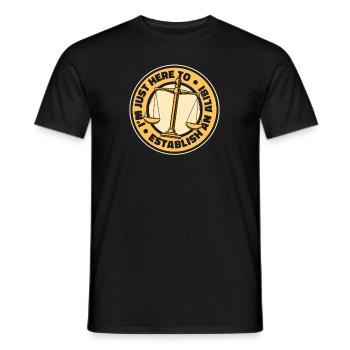 Ich bin nur hier, um mir ein Alibi zu verschaffen. Rechtsbeistand - Männer T-Shirt - Schwarz - Vorne - AI Model Male 178 light (178cm)