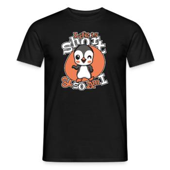 La vie est courte et moi aussi le manchot royal oiseau de mer - T-shirt homme - noir - Devant - AI Model Male 178 light (178cm)