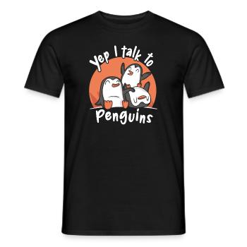 Je Parle Aux Pingouins Oiseau De Mer Manchot Roi - T-shirt homme - noir - Devant - AI Model Male 178 light (178cm)