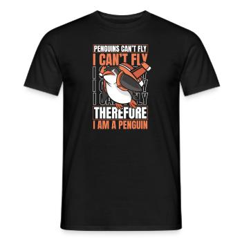 Les pingouins ne peuvent pas voler Je ne peux pas voler Manchot royal - T-shirt homme - noir - Devant - AI Model Male 178 light (178cm)