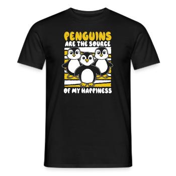Penguins Are The Source Of My Happiness Seevogel - Männer T-Shirt - Schwarz - Vorne - AI Model Male 178 light (178cm)