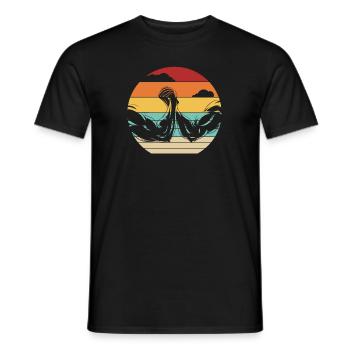 Retro Hand Wrestling Techniques Exercise Arm - Men's T-Shirt - black - Front - AI Model Male 178 light (178cm)