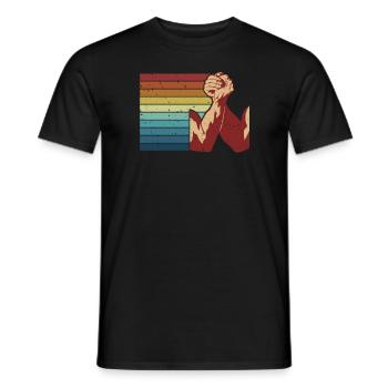 Retro Exercise Hand Wrestling Techniques Arm - Men's T-Shirt - black - Front - AI Model Male 178 light (178cm)