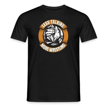 Less Talking More Wrestling Exercise Trainer Arm - Männer T-Shirt - Schwarz - Vorne - AI Model Male 178 light (178cm)