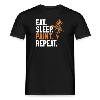 Eat Sleep Paint Repeat Vehicle Car Spray Car - Men's T-Shirt - black - Front - AI Model Male 178 light (178cm)