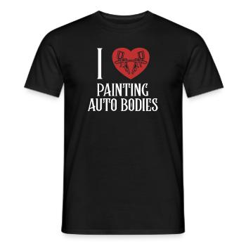 I love Painting Auto Bodies Car Spray Automotive - Men's T-Shirt - black - Front - AI Model Male 178 light (178cm)