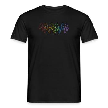 LGBT Rainbow Car Spray Automotive Vehicle Car - Men's T-Shirt - black - Front - AI Model Male 178 light (178cm)