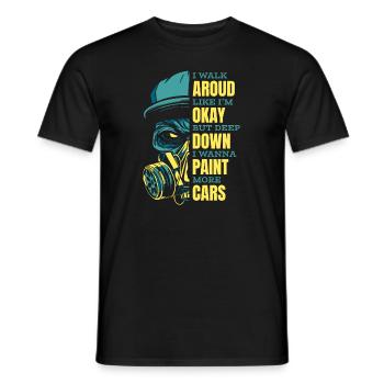 Au fond de moi, je veux peindre plus de voitures Automobile Voiture - T-shirt homme - noir - Devant - AI Model Male 178 light (178cm)