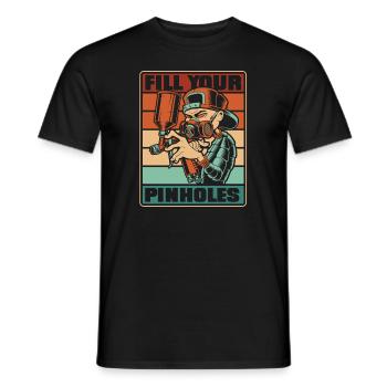 Retro Fill Your Pinholes Car Spray Automotive Car - Men's T-Shirt - black - Front - AI Model Male 178 light (178cm)