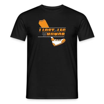 J’ai perdu ma jambe, pas mon humour, des jambes artificielles, une jambe d’utilisateur - T-shirt homme - noir - Devant - AI Model Male 178 light (178cm)