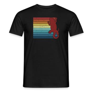 Retro Pogona Pet Lizard Owner Bearded Dragon - Men's T-Shirt - black - Front - AI Model Male 178 light (178cm)