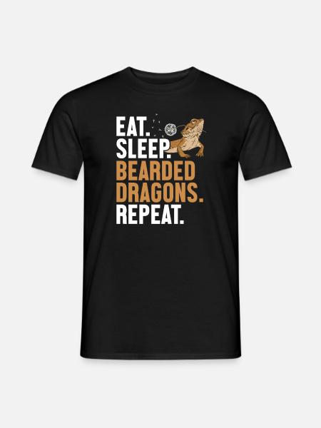 Eat Sleep Bartagamen Wiederholung Pogona Haustier - Männer T-Shirt - Schwarz
