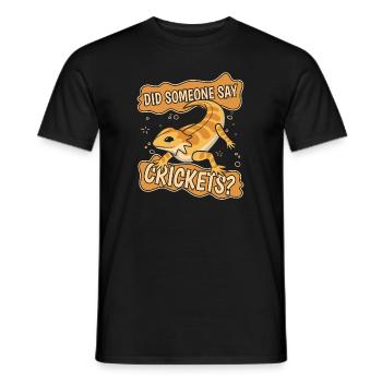 Quelqu’un a-t-il dit grillons Pogona lézard de compagnie - T-shirt homme - noir - Devant - AI Model Male 178 light (178cm)