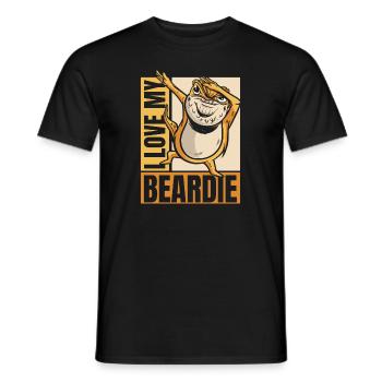 Ich liebe meine Beardie Pogona Eidechse Haustierbesitzer Bärtig - Männer T-Shirt - Schwarz - Vorne - AI Model Male 178 light (178cm)