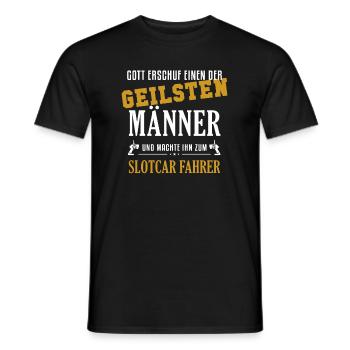 Slotcar Driver Man Slot Car RC Car - Men's T-Shirt - black - Front - AI Model Male 178 light (178cm)