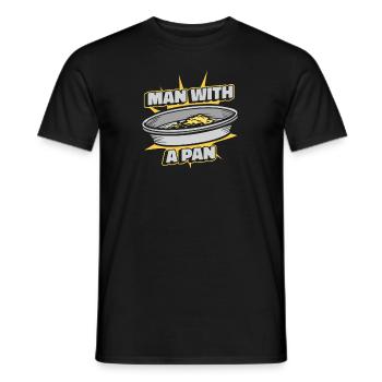 Mann mit einer Pfanne Schürfen Miner Placer Mining - Männer T-Shirt - Schwarz - Vorne - AI Model Male 178 light (178cm)