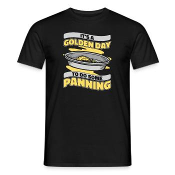 It's A Golden Day To Do Some Panning Miner Gold - Men's T-Shirt - black - Front - AI Model Male 178 light (178cm)
