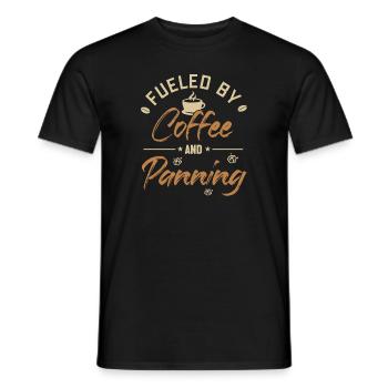 Fueled by Coffee and Panning Prospecting Miner - Men's T-Shirt - black - Front - AI Model Male 178 light (178cm)
