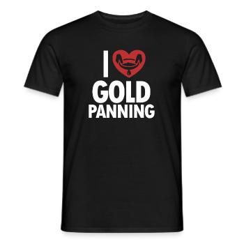 J’aime l’orpaillage, la prospection, l’exploitation des placers, l’exploitation minière - T-shirt homme - noir - Devant - AI Model Male 178 light (178cm)