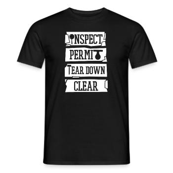 Inspecter Permis Démanteler Effacer Maison Démolisseur Maison - T-shirt homme - noir - Devant - AI Model Male 178 light (178cm)