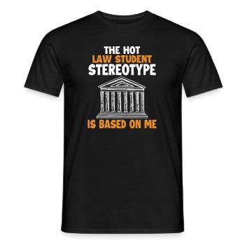 Stéréotype d’étudiant en droit chaud basé sur moi étudiants - T-shirt homme - noir - Devant - AI Model Male 178 light (178cm)