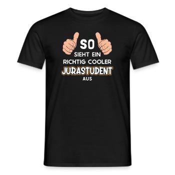 So sieht ein cooler Jurastudent aus Law School - Men's T-Shirt - black - Front - AI Model Male 178 light (178cm)