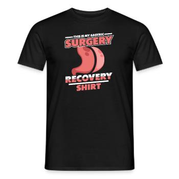 Voici mes vêtements de récupération pour chirurgie gastrique - T-shirt homme - noir - Devant - AI Model Male 178 light (178cm)