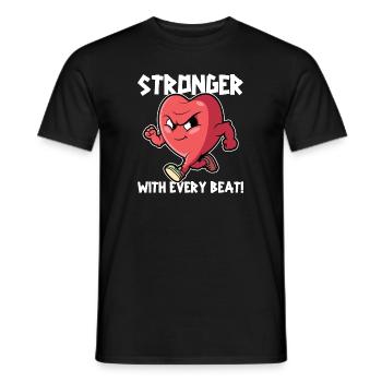 Stronger With Every Beat Pacemakers Open Heart - Men's T-Shirt - black - Front - AI Model Male 178 light (178cm)
