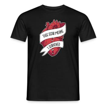 This Scar Means I Survived Transplant Open Heart - Men's T-Shirt - black - Front - AI Model Male 178 light (178cm)