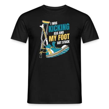 J’avais botté le cul os cassé os cassé os du doigt - T-shirt homme - noir - Devant - AI Model Male 178 light (178cm)
