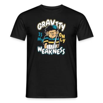 Die Schwerkraft ist meine einzige Schwäche, gebrochener Fingerknochen - Männer T-Shirt - Schwarz - Vorne - AI Model Male 178 light (178cm)