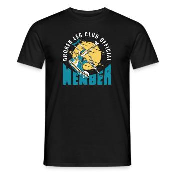 Broken Leg Club Official Member Broken Bone Bone - Men's T-Shirt - black - Front - AI Model Male 178 light (178cm)