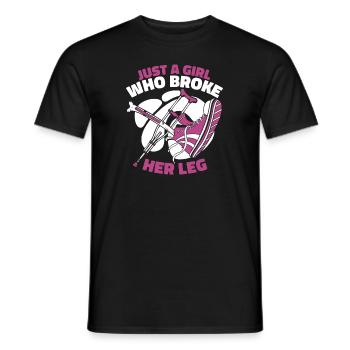 Juste une fille qui s’est cassé la jambe os cassé os - T-shirt homme - noir - Devant - AI Model Male 178 light (178cm)