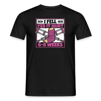 Ich fiel, ja, es tat weh, gebrochener Arm, Bein, gebrochener Knochen - Männer T-Shirt - Schwarz - Vorne - AI Model Male 178 light (178cm)
