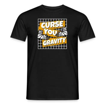 Curse You Gravity Broken Bone Broken Finger Bone - Men's T-Shirt - black - Front - AI Model Male 178 light (178cm)