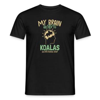 My Brain is 95% Koalas Koalabear Eucalyptus Koala - Men's T-Shirt - black - Front - AI Model Male 178 light (178cm)