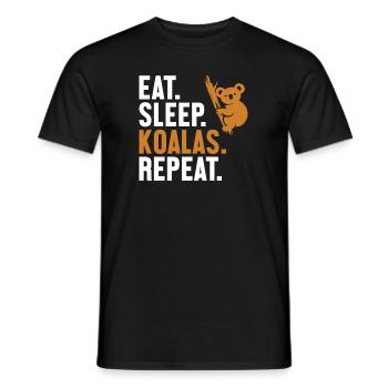 Eat Sleep Koalas Repeat Koalabear Eucalyptus - Men's T-Shirt - black - Front - AI Model Male 178 light (178cm)