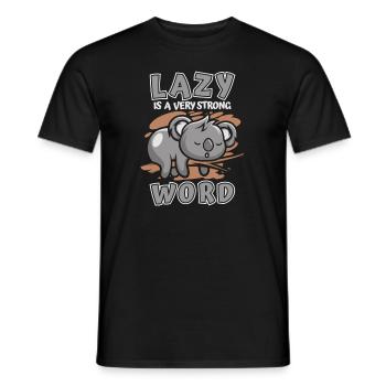 Paresseux est un mot très fort Koalabear Eucalyptus - T-shirt homme - noir - Devant - AI Model Male 178 light (178cm)