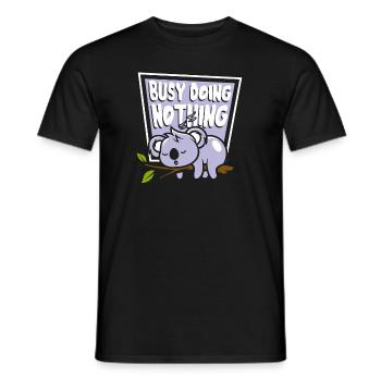 Occupé à ne rien faire Koalabear Amoureux de l’eucalyptus - T-shirt homme - noir - Devant - AI Model Male 178 light (178cm)