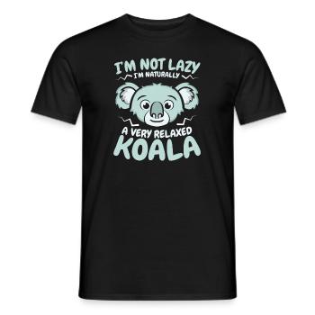A Very Relaxed Koala Koalabear Phascolarctos - Men's T-Shirt - black - Front - AI Model Male 178 light (178cm)
